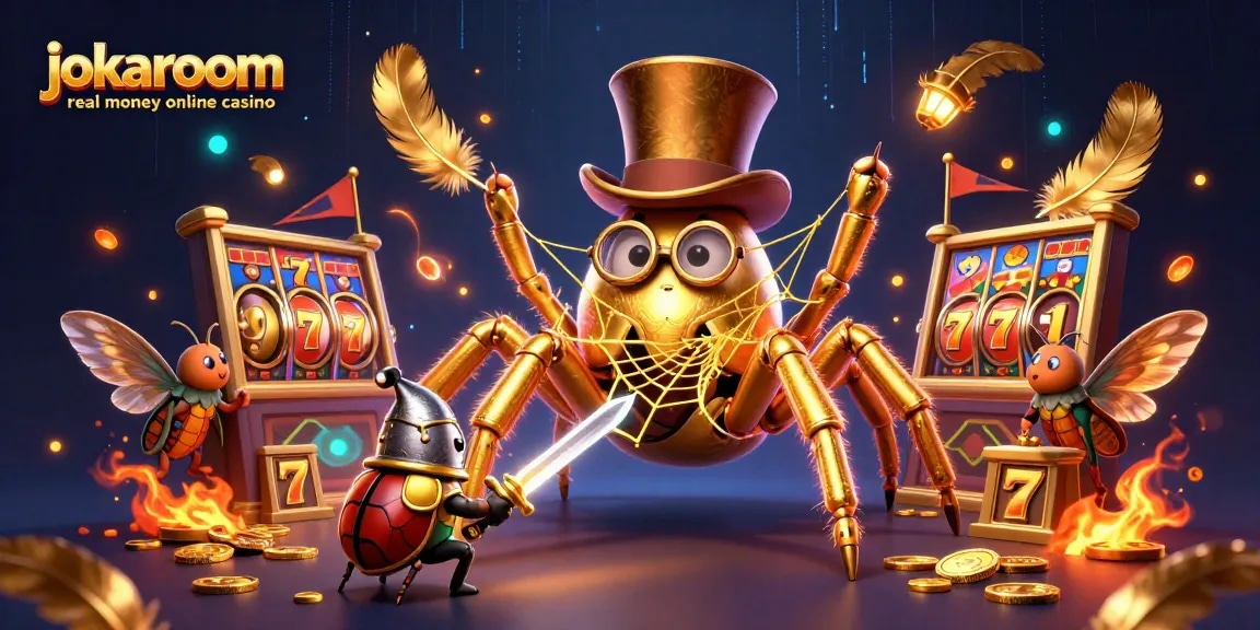 Immerse in the adventures of a brave beetle knight at jokaroom real money online casino with a golden tarantula.