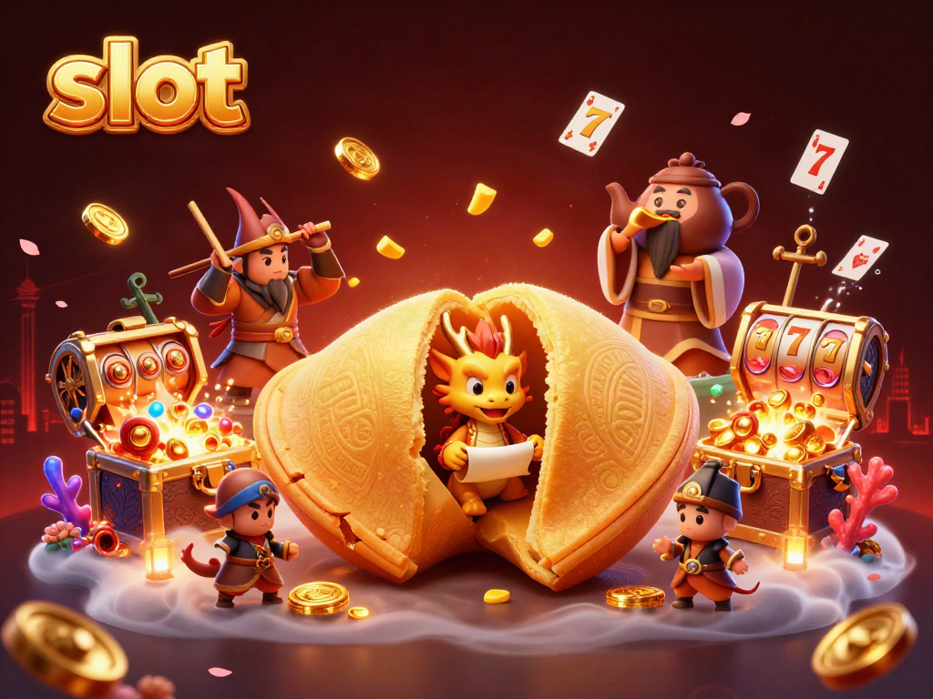 Engage with dynamic slot games featuring wise dragon, golden fortune cookie, and jackpot elements.