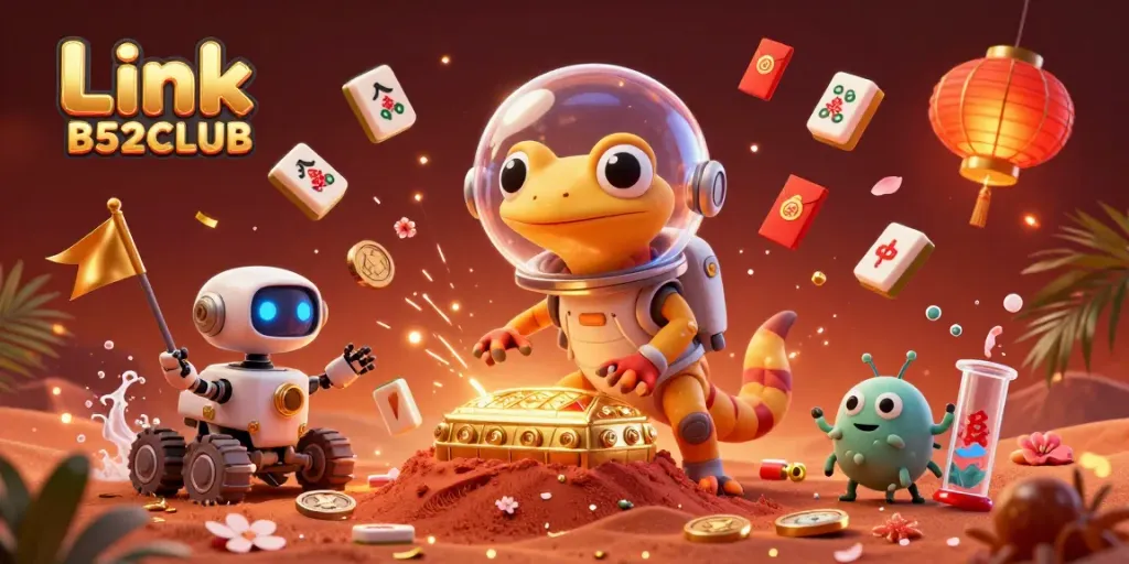 Join the excitement with Link B52CLUB as a Martian gecko unearths a golden casino adventure!