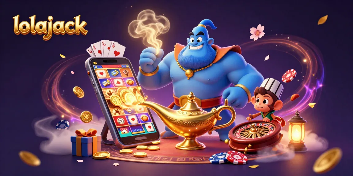 Spin slots and win big at lolajack with vibrant casino elements and characters.